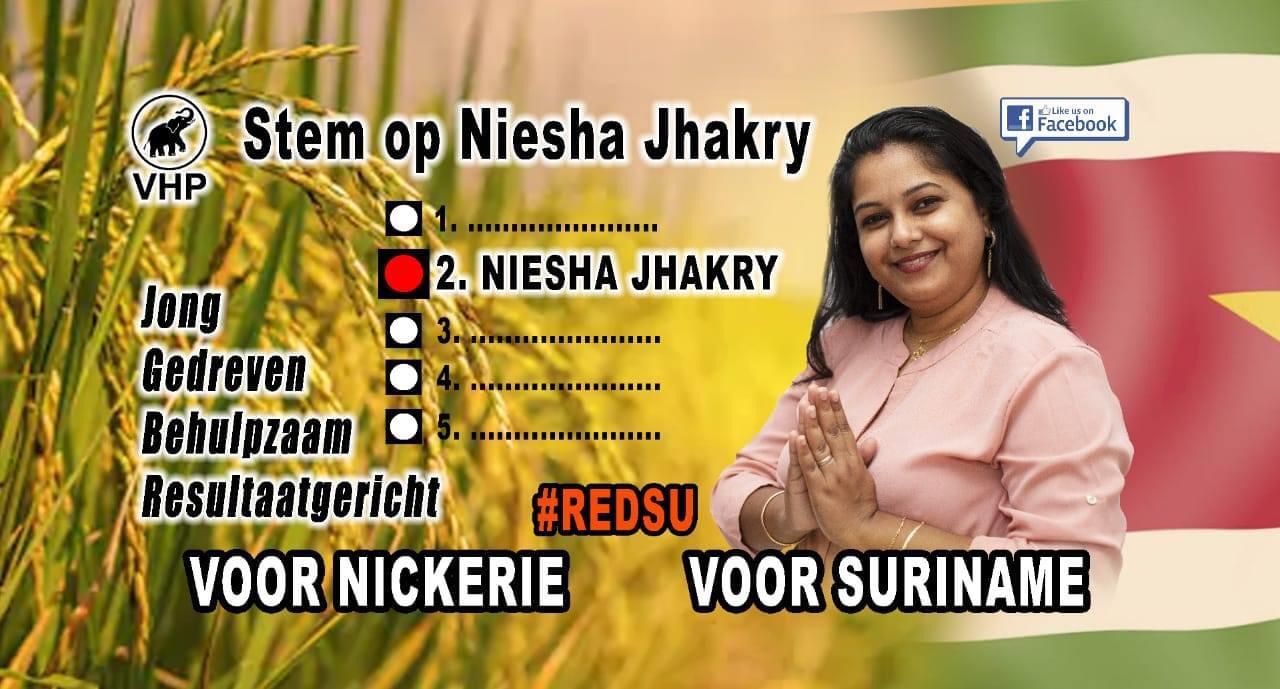 District Nickerie: Stem op Nisha Jhakry