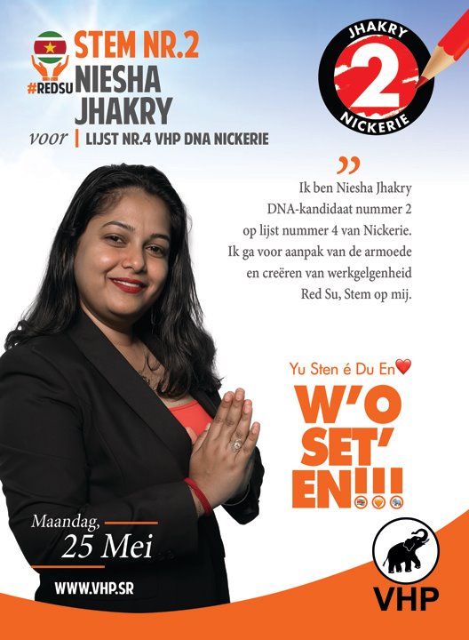 Stem bewust. Stem op Nisha Jhakry