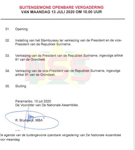 Inauguratie president en vicepresident op 16 juli