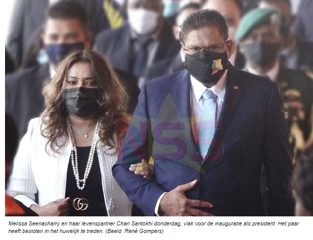 President Santokhi en partner Melissa trouwen vandaag