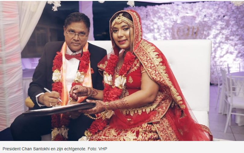 President Santokhi en partner Melissa in het huwelijksbootje gestapt