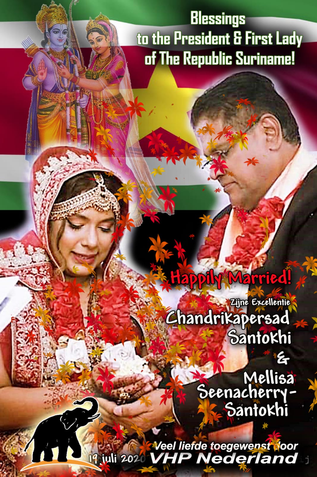 VHP Nederland feliciteert president Chan Santokhi en echtgenote