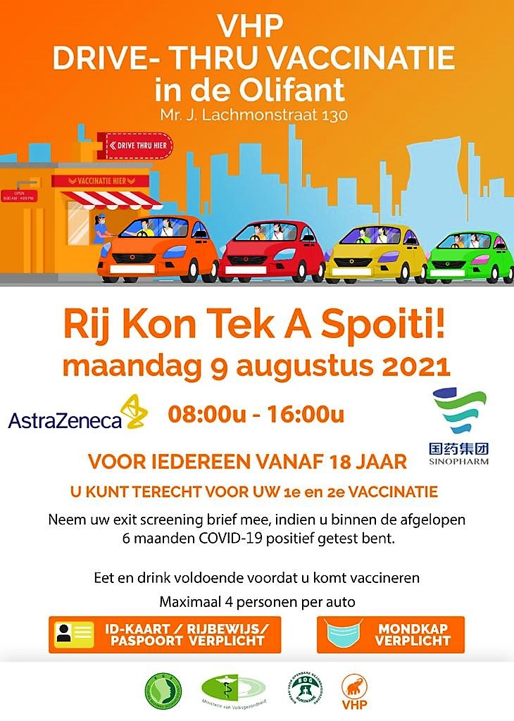 VHP ORGANISEERT 2e DRIVE THRU VACCINATIE CAMPAGNE